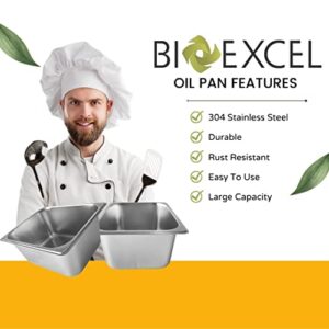 Bioexcel Oil Pan Full Size 6-Inch,Thick Stainless Steel Full Size Commercial Food Oil Tank