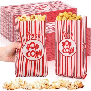 300 pcs paper popcorn bags bulk popcorn bags individual servings paper sleeves vintage red and white striped pop corn bags for party movie night carnival supplies popcorn machine accessories (2 oz)