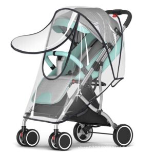 winter baby stroller cover, universal stroller windshield rain cover to keep warm in winter, baby travel weather shield stroller cover for pushchair (transparent eva)