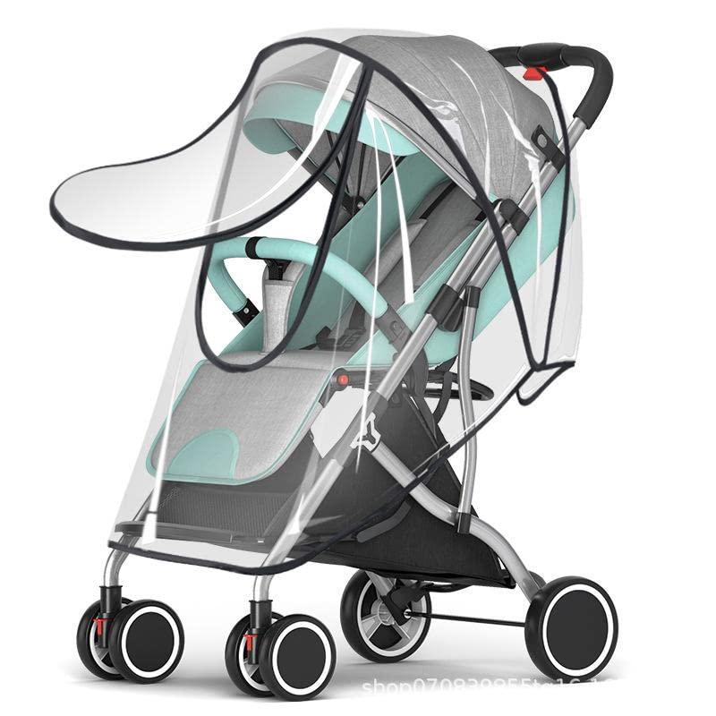 Winter Baby Stroller Cover, Universal Stroller Windshield Rain Cover to Keep Warm in Winter, Baby Travel Weather Shield Stroller Cover for Pushchair (Transparent EVA)