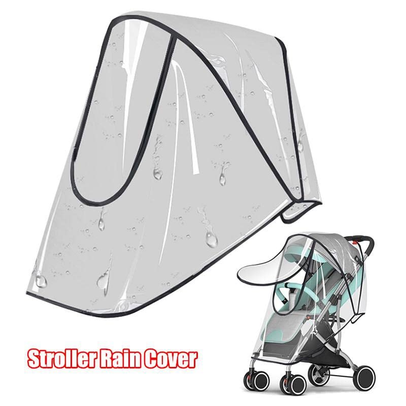 Winter Baby Stroller Cover, Universal Stroller Windshield Rain Cover to Keep Warm in Winter, Baby Travel Weather Shield Stroller Cover for Pushchair (Transparent EVA)