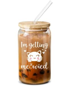 neweleven bridal shower gifts - wedding gifts for bride - bride to be, bachelorette gifts, engagement gifts for women - bride gifts for bride to be, fiancee, wifey, her - 16 oz coffee glass