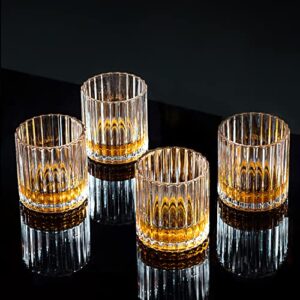 combler whiskey glasses, bourbon glass 10oz, cocktail glasses set of 4, rocks glasses, crystal old fashioned glass, whiskey gifts for men, drinking glasses for vodka scotch liquor malt cognac rum