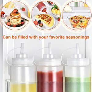 YIMIDM Squeeze Bottles, Condiment Squeeze Bottles, 3 pcs Squeeze Bottles for Sauces, 8 Ounce Sauce Bottle