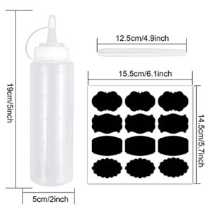 YIMIDM Squeeze Bottles, Condiment Squeeze Bottles, 3 pcs Squeeze Bottles for Sauces, 8 Ounce Sauce Bottle