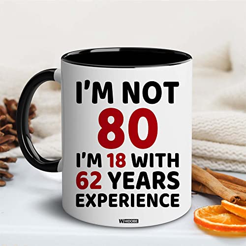 WHIDOBE 80th Birthday Gifts for Women, Men, Dad, Mom - 1943 Birthday Gifts for Women, 80 Years Old Birthday Gifts Coffee Mug for Wife, Friend, Sister, Her, Brother, Colleague, Coworker, Christmas