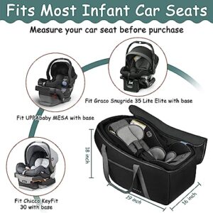 SCTEL Car Seat Travel Bag Fit Graco SnugRide 35 Lite and Base, Chicco KeyFit 30 and Base, Car seat Bags for Air Travel, Padded Infant Carrier Bag with side pocket and Protective Feet, Extra small Bag