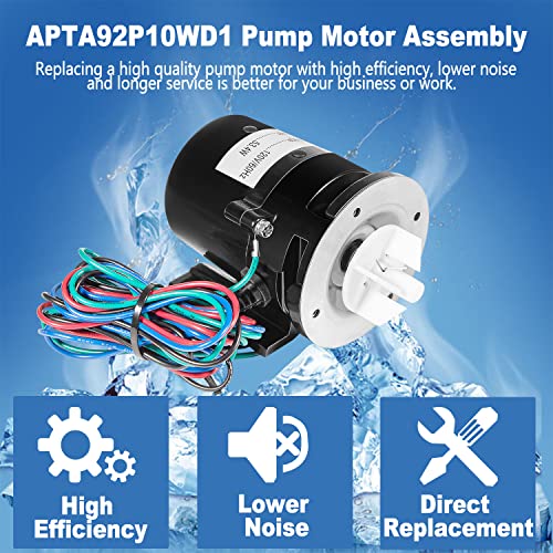 APTA92P10WD1 Pump Motor Assembly Replacement For Hoshizaki Ice Machine, Fits Model KM-450 THRU KM-900 KML-600MAH URC-12F 120V 10W 0.4 Amp