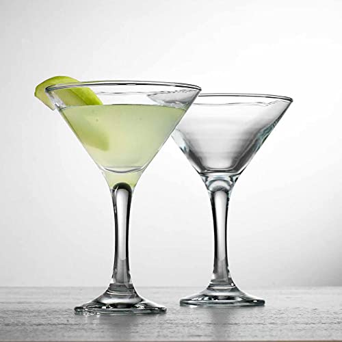 Glaver's Martini Glasses Set of 4 Cocktail Glasses, 6 Ounce Strong Lead-Free Glass, Stemmed Margarita, Martini Glasses, For Bar, Martini, Gimlet, Bar, Wine And More Dishwasher Safe