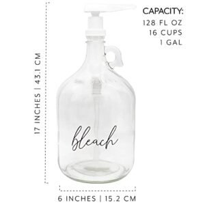 Darware Gallon Bleach Pump Bottle; Big Laundry/Cleaning Pump Dispenser Jug