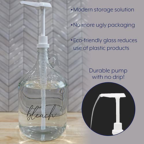 Darware Gallon Bleach Pump Bottle; Big Laundry/Cleaning Pump Dispenser Jug