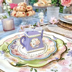 Tea Party Decorations Tableware Set by Kate Aspen (62 Pc, 16 Guests), Colorful Pastel Party Supplies for Bridal Showers, Baby Shower, Garden Party, Birthdays