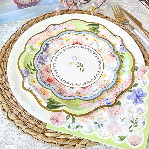 Tea Party Decorations Tableware Set by Kate Aspen (62 Pc, 16 Guests), Colorful Pastel Party Supplies for Bridal Showers, Baby Shower, Garden Party, Birthdays