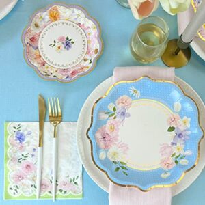 Tea Party Decorations Tableware Set by Kate Aspen (62 Pc, 16 Guests), Colorful Pastel Party Supplies for Bridal Showers, Baby Shower, Garden Party, Birthdays