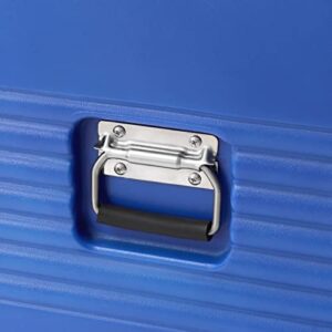 GDAE10 End-Loading Insulated Food Pan Carrier,82Qt/90L Hot Box for Catering, PE Food Box Carrier One-Piece Buckle, Front Loading Food Warmer w/Handles＆Wheels, for Restaurant, Canteen, Blue
