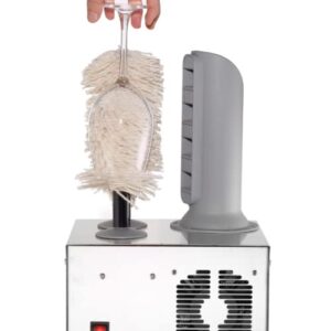 blesk glass polisher - wine glass polisher- commercial electric machine - high powered heater & microfiber brushes - safe & hygienic for restaurants