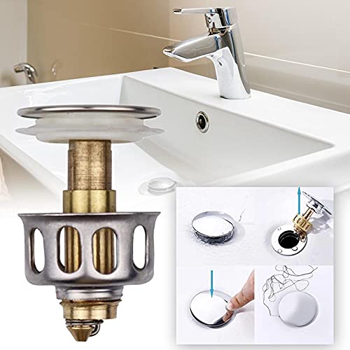 LMMDDP Bathroom Basin Drain Filter Universal Wash Basin Bounce Drain Filter Sink Drain Antiodor Vanity Stopper Basin Bounce Filter Core