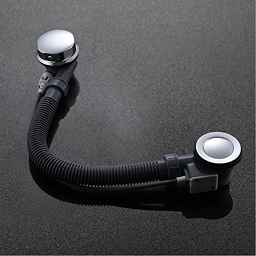 LMMDDP 1pc Copper Knob Bouncing Cable Black Motorized Belt Overflow Bathtub Water Floor Drain