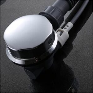 LMMDDP 1pc Copper Knob Bouncing Cable Black Motorized Belt Overflow Bathtub Water Floor Drain