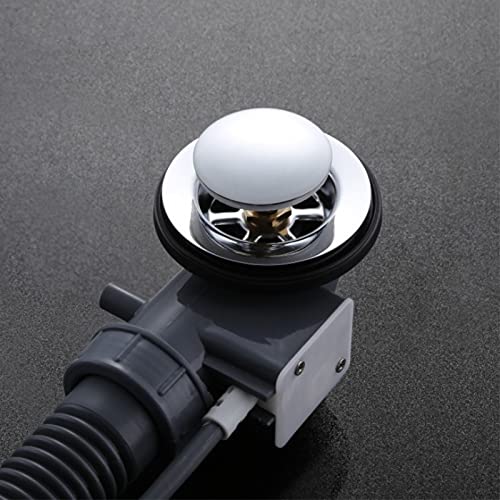 LMMDDP 1pc Copper Knob Bouncing Cable Black Motorized Belt Overflow Bathtub Water Floor Drain