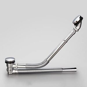 LMMDDP Full Brass Bathroom Bathtub Drainer Push Down Up Hold Bath Waste Drains for Bathing Tub Drain