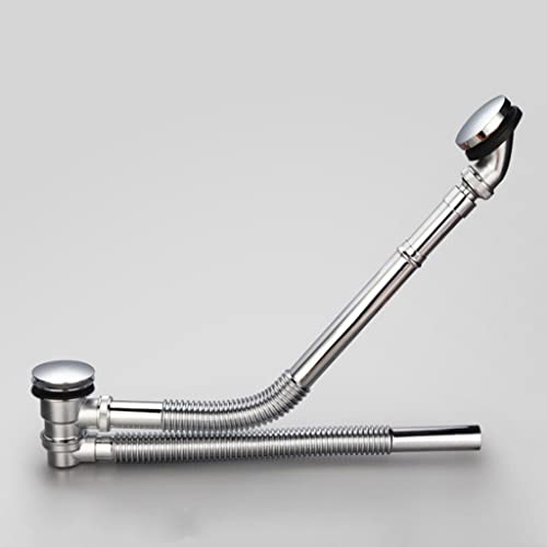 LMMDDP Full Brass Bathroom Bathtub Drainer Push Down Up Hold Bath Waste Drains for Bathing Tub Drain