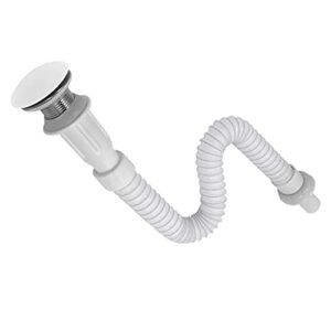 LMMDDP Sink Drain Plug Kitchen Sink Drain Siphon Wash Basin Bounce S Trap Flexible Tubing Drainage Waste Pipe Bathroom Vanity Accessory