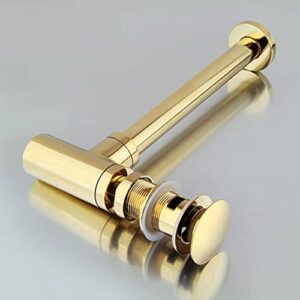 lmmddp brass golden bottle tap basin waste drain, basin mixer p-trap waste pipe with up drain for bathroom tool