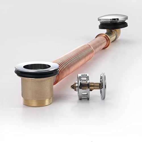 LMMDDP 1PC Copper Rotary Bathtub Drain Water Removal Device Sewer Pipe Bathtub Drain Bath Waste and Overflow Floor Drain (Size : D)