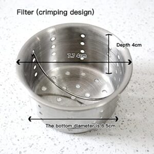 LMMDDP Stainless Steel Bathtub Hair Catcher Stopper Shower Drain Hole Filter Trap Metal Sink Strainer Kitchen Sink Waste Hole Filter