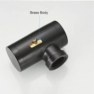 LMMDDP Brass Round Bottle P Trap with up Drain, Basin Waste Trap Drain Tube Kit Adjustable Height (Black) (Size : Pop-up no overflow)