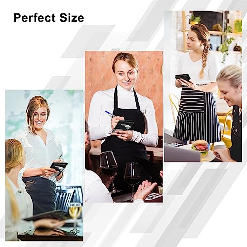 EcoVision Server Book for Waitress/Waiter Book, Premium Pu Leather Waitress Book with Money Zipper Pocket, Fits in Server Apron and Holds Receipts, Pocket Money, and Guest Check for Restaurants (Black)