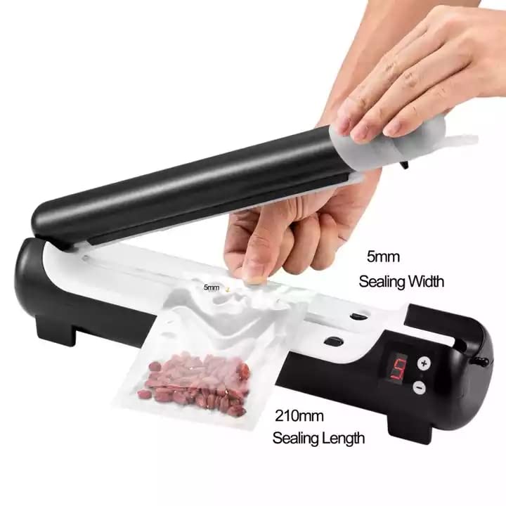 DOTPRO Impulse Sealer 8 inch, Manual Heat Sealer Machine for Plastic Bags, Shrink Wrap Bag Sealers Heavy Duty Sealing Machine (8 inch, black)