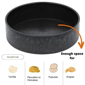 Thunder Up Tortilla Warmer with Lid, Insulated Tortilla holder Ideal to Storage & Keep Burrito, Pancake, Taco Warm, Microwave Container match perfectly with your Tortilla Press, Tortillero, Tortillera