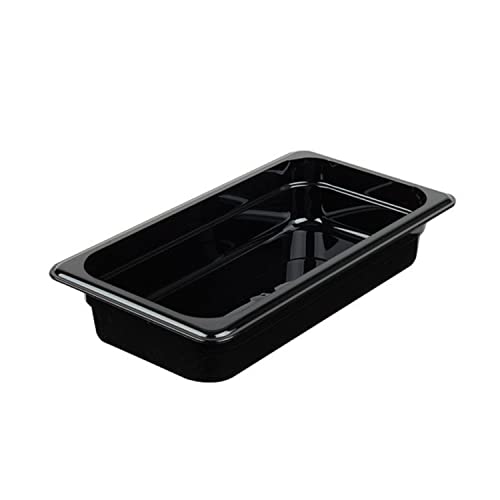 TrueCraftware – Third Size 2-1/2” Deep Polycarbonate Food Pan Black Color -Restaurant Commercial Hotel Pans for Food Prep Fruits Vegetables Beans Corns