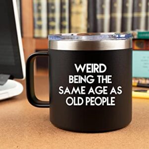 Birthday Gifts for Men Women - Coffee Tumbler Mug 14oz - Funny Unique Gift for Husband, Grandpa, Dad, Father, Him, from Daughter, Son, 30th, 40th, 50th, 60th, 70th, 80th, Friends