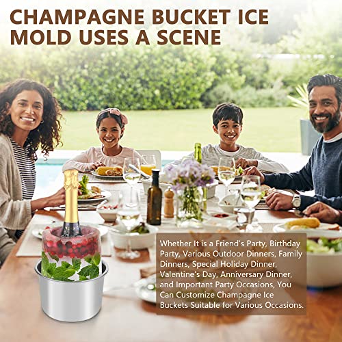 Champagne Ice Bucket, Wine Chiller Ice Mold, Bucket Ice Mold, Diy Kinds of Ice Buckets You Like, Easily Make a Variety of Exquisite Champagne Wine Buckets, Beautiful Decoration to Your Party.