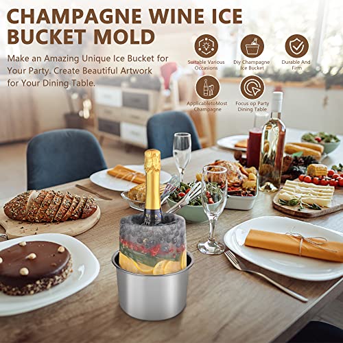 Champagne Ice Bucket, Wine Chiller Ice Mold, Bucket Ice Mold, Diy Kinds of Ice Buckets You Like, Easily Make a Variety of Exquisite Champagne Wine Buckets, Beautiful Decoration to Your Party.