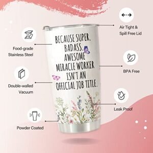 HOMISBES Chaos Coordinator gifts - Chaos Coordinator Travel Mug with Straw for Mom Coworker Boss Manager Employee - Stainless Steel Tumbler Cup 20oz