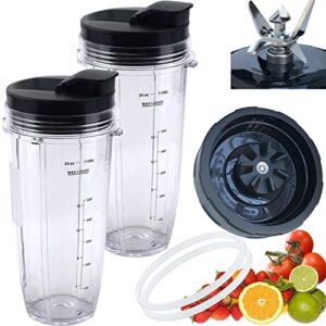 [ new model] replacement blender blade and 24oz cups accessories, only compatible with nutri ninja foodi power blender ss150,ss151,ss300, ss350,ss351, ss351tgt, co351b, ss100, ss101, ss101c, co101b