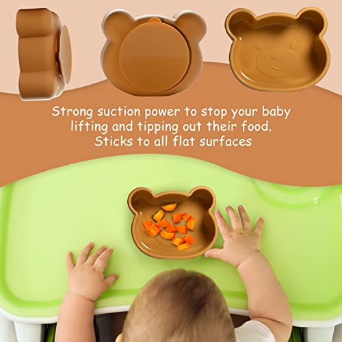 Neverland Creations Silicone Baby Feeding Set - 7 Piece - Baby Led Weaning Supplies - Suction Bowl, Divided Plate, Adjustable Bib, Snackcup, Cup, Eating Utensils for 6+ Months