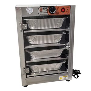 heatmax 162224 acrylic door party catering full size 3.25" tall pans hot box food warmer, nsf/ul certified great for schools and churches - made in usa with service and support