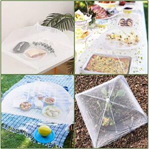 ZMCINER 8 Pack Food Tents Food Covers for Outside Mesh Screen Include 2 Extra Large (40"X 24") & 6 Standard (17"X 17") Collapsible and Reusable Mesh Food Covers for Outdoors, Fruit Cover