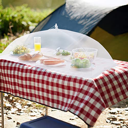 ZMCINER 8 Pack Food Tents Food Covers for Outside Mesh Screen Include 2 Extra Large (40"X 24") & 6 Standard (17"X 17") Collapsible and Reusable Mesh Food Covers for Outdoors, Fruit Cover