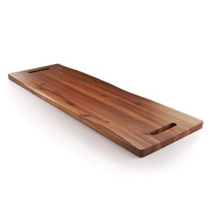 tidita 36" large charcuterie board with handles - extra long wooden serving cheese boards - serving platter for meat, party appetizers, outdoor & fruits display (acacia wood)