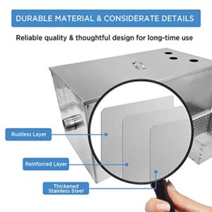 IHAYNER 40LBS Commercial Grease Traps Interceptor Grease Trap 20GPM Stainless Steel Grease Trap for Kitchen Restaurant