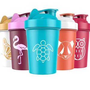 JEELA SPORTS 5 PACK Protein Shaker Bottles for Protein Mixes -20 OZ- Dishwasher Safe Shaker Cups for Protein Shakes - Shaker Cup for Blender Protein Shaker Bottle for Shakes Protein Shake Blender