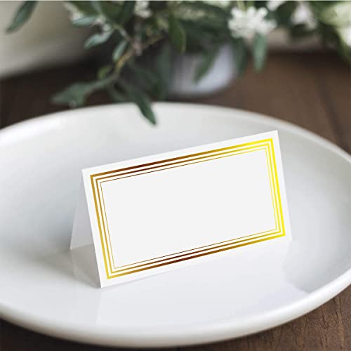 135 Pack place cards with Gold Foil Border Seating Place Cards for table setting table Weddings,Banquets,Dinner Parties,Name Cards