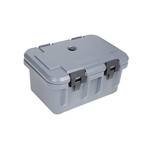 Jiwins Insulated Food Pan Carrier, Top-Load Food Pan Carrier, Stackable, for Restaurant Canteen, Gray, Suitable for 8" Deep Pans