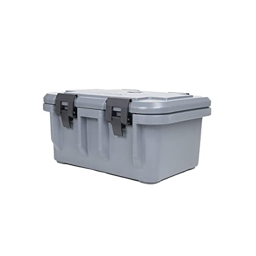 Jiwins Insulated Food Pan Carrier, Top-Load Food Pan Carrier, Stackable, for Restaurant Canteen, Gray, Suitable for 8" Deep Pans